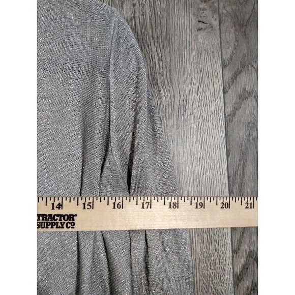 Jennifer Lopez Open Front Cardigan Sweater Womens Extra Small Metallic Silver - Picture 4 of 8